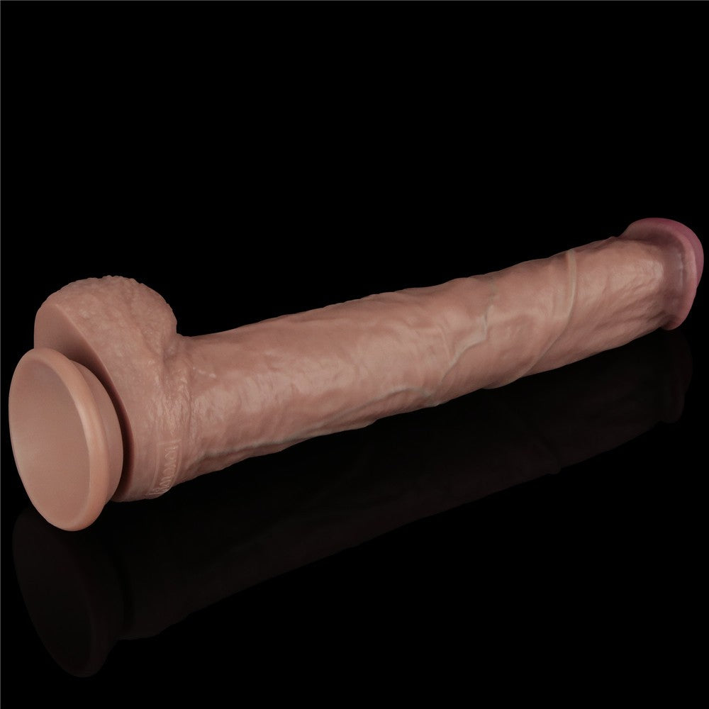 LOVETOY - 14.5'' DUAL LAYERED BENDABLE SILICONE COCK XXL(FLESH)