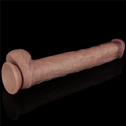 LOVETOY - 14.5'' DUAL LAYERED BENDABLE SILICONE COCK XXL(FLESH)