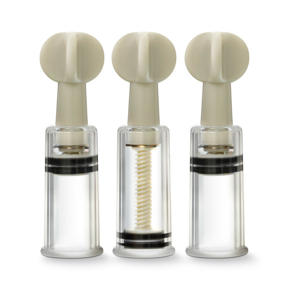 BLUSH - TEMPTASIA CLIT AND NIPPLE TWIST SUCKERS 3-PIECE SET CLEAR