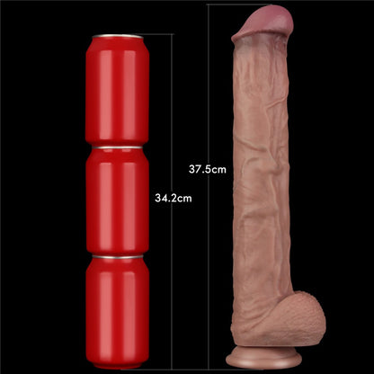 LOVETOY - 14.5'' DUAL LAYERED BENDABLE SILICONE COCK XXL(FLESH)