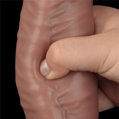 LOVETOY - 16'' DUAL LAYERED BENDABLE SILICONE COCK XXL(FLESH)