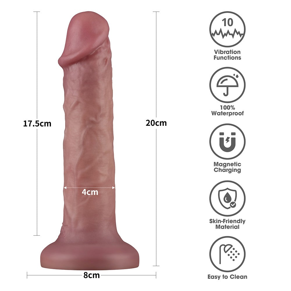 LOVETOY - 8'' VIBRATING DUAL DENSITY POWER COCK