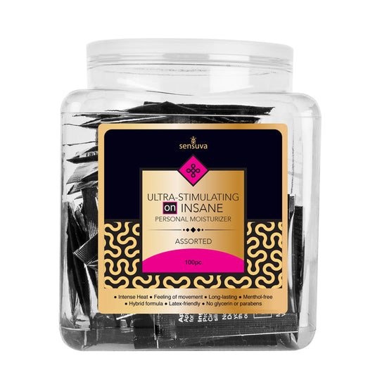 SENSUVA - ULTRA-STIMULATING ON INSANE PERSONAL MOISTURIZER ASSORTED 100-PIECE TUB