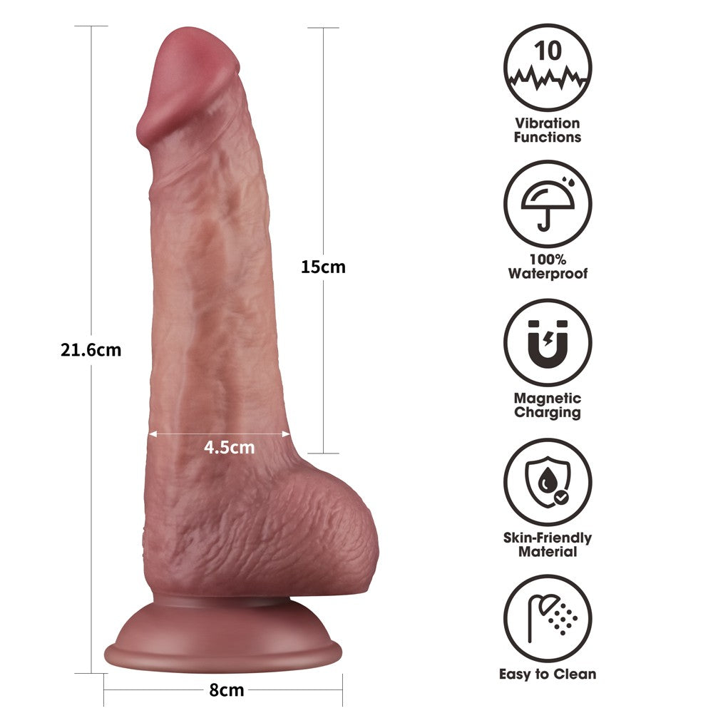 LOVETOY - 8.5'' VIBRATING DUAL DENSITY POWER COCK