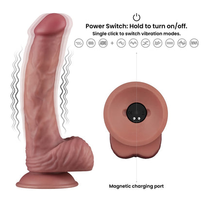 LOVETOY - 9'' VIBRATING DUAL DENSITY POWER COCK