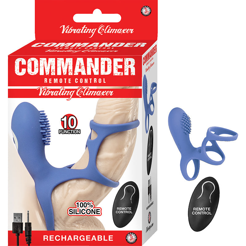 COMMANDER REMOTE CONTROL VIBRATING CLIMAXER BLUE
