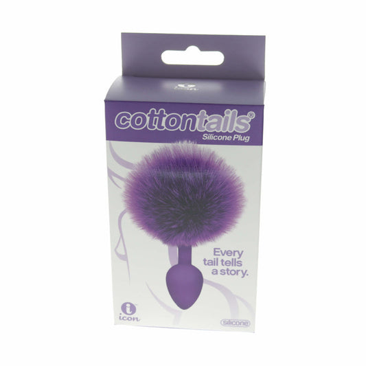 THE 9''S COTTONTAILS SILICONE BUNNY TAIL BUTT PLUG PURPLE