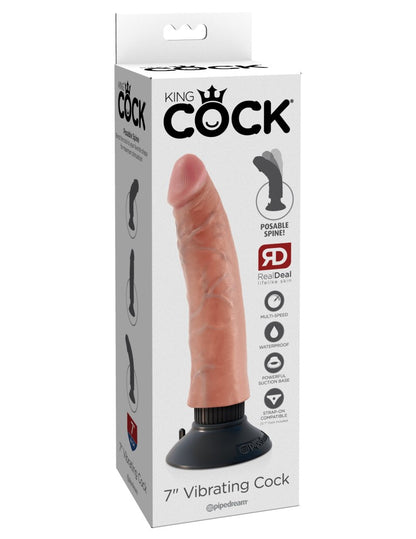 PIPEDREAM - KING COCK - 7" VIBRATING COCK  LIGHT
