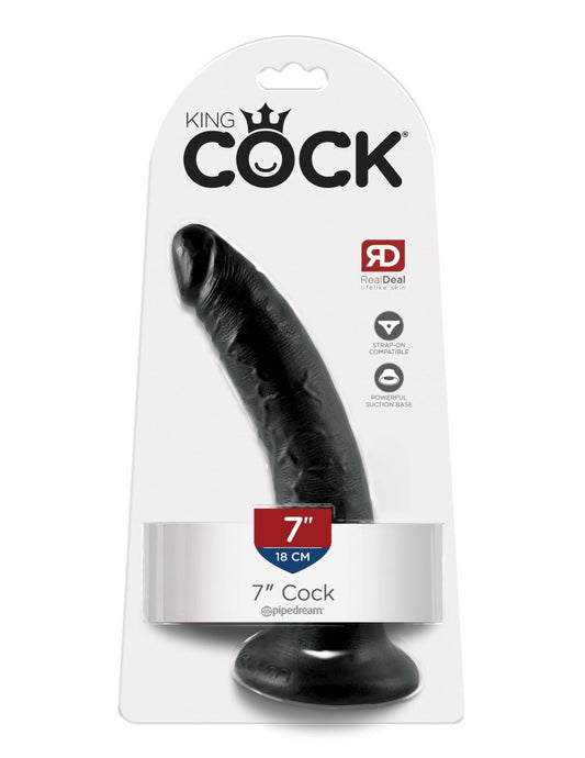 PIPEDREAM - KING COCK - 7" COCK  BLACK