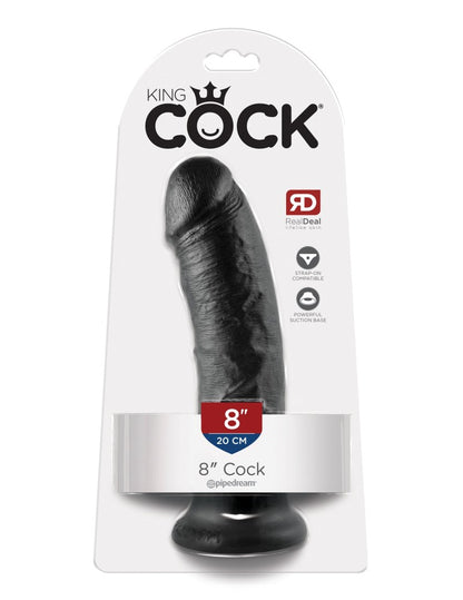 PIPEDREAM - KING COCK - 8" COCK  BLACK