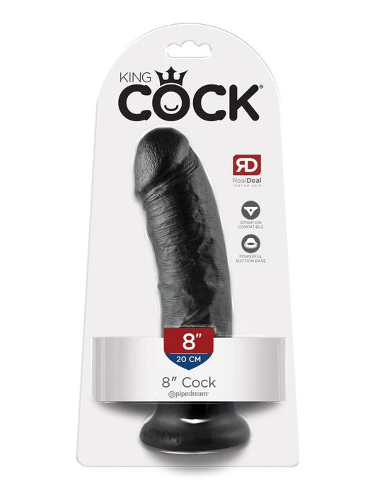 PIPEDREAM - KING COCK - 8" COCK  BLACK