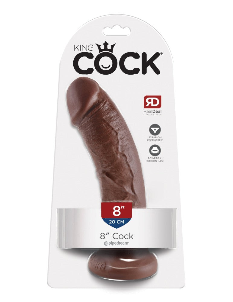 PIPEDREAM - KING COCK - 8" COCK  BROWN