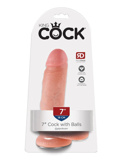 PIPEDREAM - KING COCK - 7" COCK WITH BALLS  LIGHT