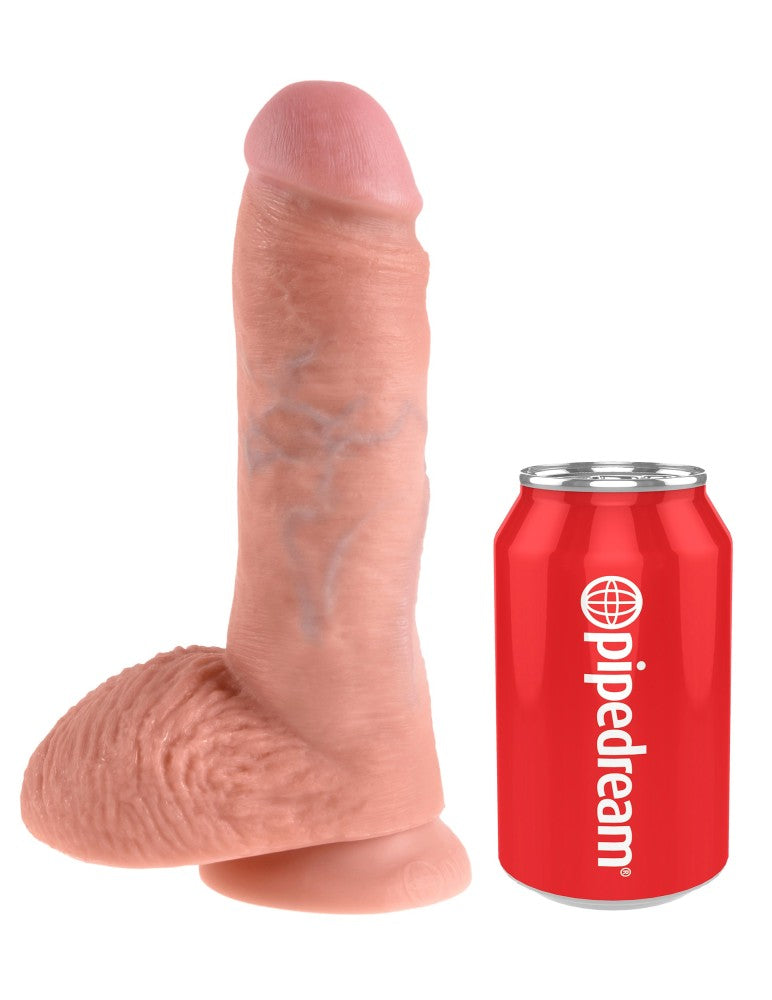 PIPEDREAM - KING COCK - 8" COCK WITH BALLS  LIGHT