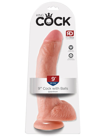 PIPEDREAM - KING COCK - 9" COCK WITH BALLS  LIGHT