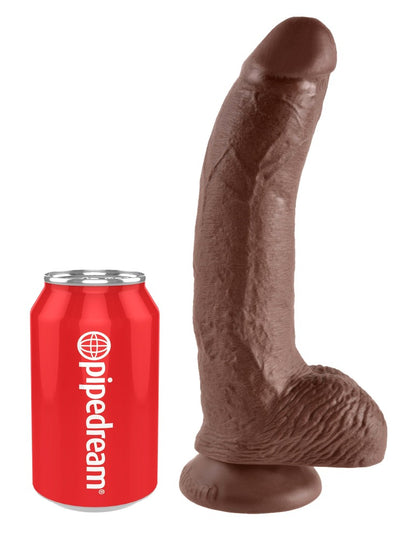 PIPEDREAM - KING COCK - 9" COCK WITH BALLS  BROWN