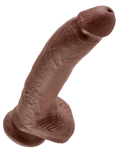 PIPEDREAM - KING COCK - 9" COCK WITH BALLS  BROWN