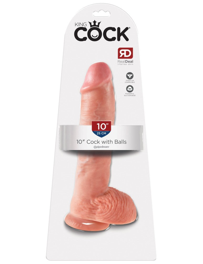 PIPEDREAM - KING COCK - 10" COCK WITH BALLS  LIGHT