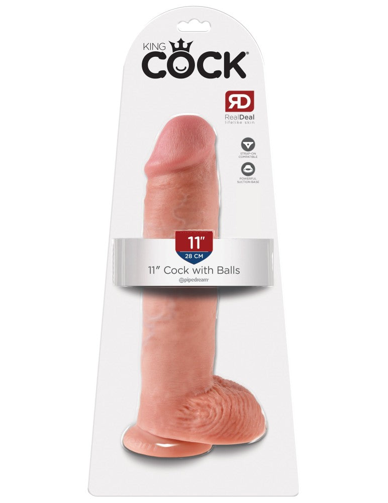 PIPEDREAM - KING COCK - 11" COCK WITH BALLS  LIGHT