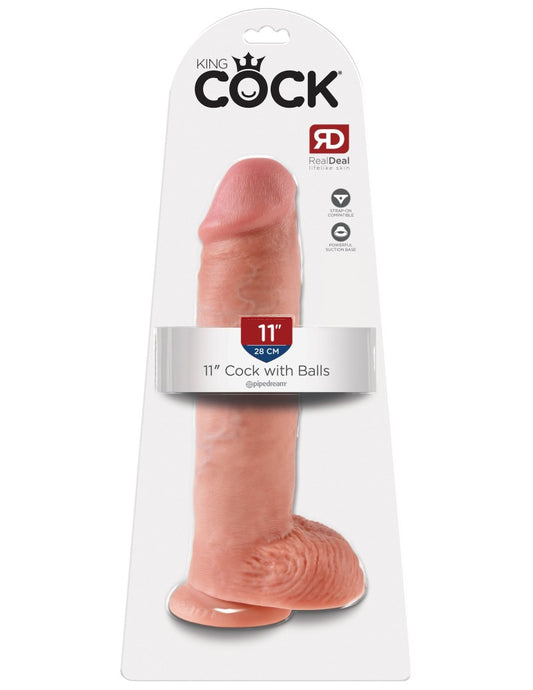 PIPEDREAM - KING COCK - 11" COCK WITH BALLS  LIGHT