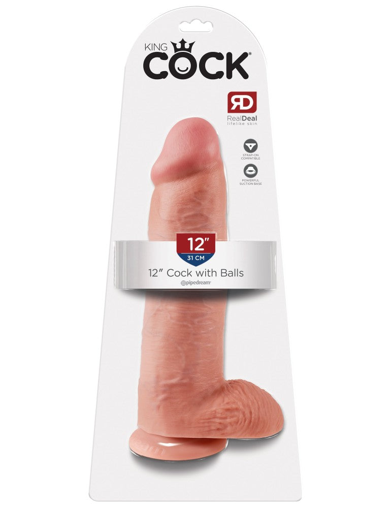PIPEDREAM - KING COCK - 12" COCK WITH BALLS  LIGHT