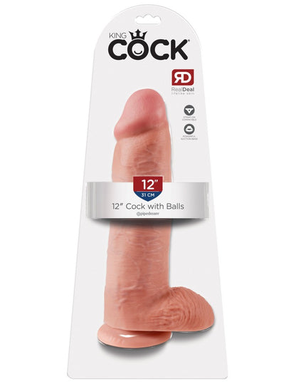 PIPEDREAM - KING COCK - 12" COCK WITH BALLS  LIGHT