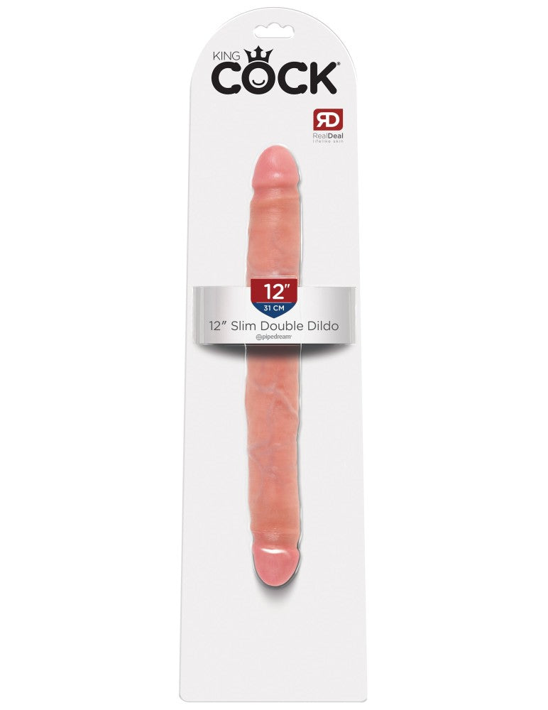 PIPEDREAM - KING COCK - 12" SLIM DOUBLE DILDO LIGHT
