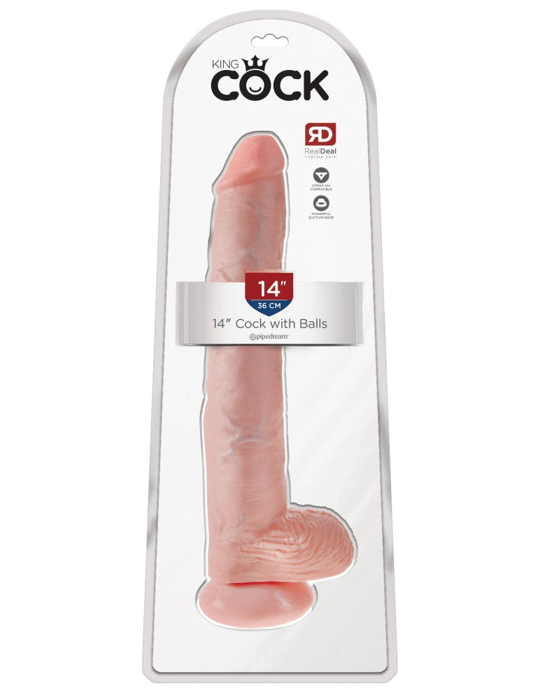 PIPEDREAM - KING COCK - 14" COCK WITH BALLS  LIGHT