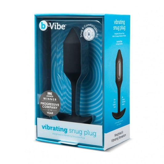 B-VIBE VIBRATING SNUG PLUG 4 RECHARGEABLE WEIGHTED SILICONE ANAL PLUG BLACK