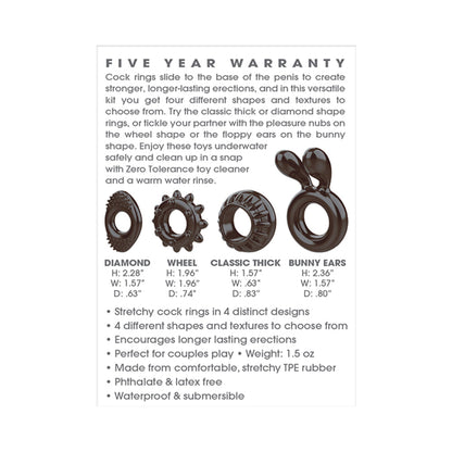 ZERO TOLERANCE - RING MY BELL 4-PIECE COCKRING SET BLACK