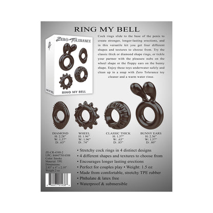 ZERO TOLERANCE - RING MY BELL 4-PIECE COCKRING SET BLACK