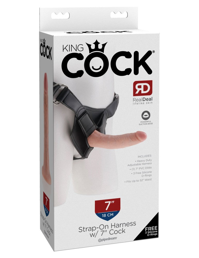 PIPEDREAM - KING COCK - STRAP ON HARNESS WITH 7" COCK  LIGHT