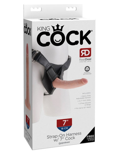 PIPEDREAM - KING COCK - STRAP ON HARNESS WITH 7" COCK  LIGHT