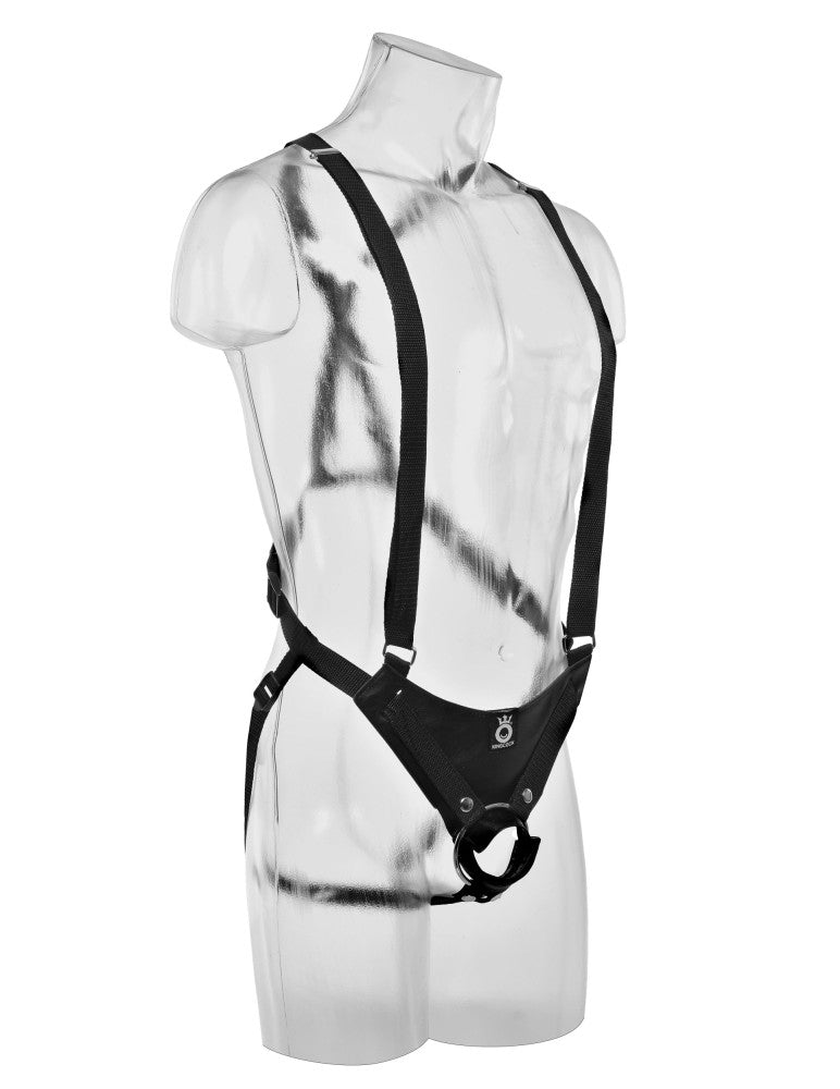 PIPEDREAM - KING COCK - 11" HOLLOW STRAP ON SUSPENDER SYSTEM  LIGHT/BLACK