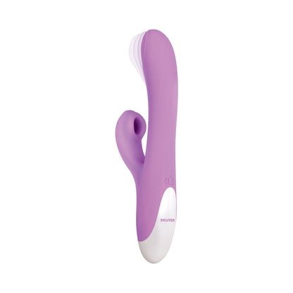EVOLVED SUPER SUCKER RECHARGEABLE THUMPING SUCTION SILICONE DUAL STIMULATOR PURPLE