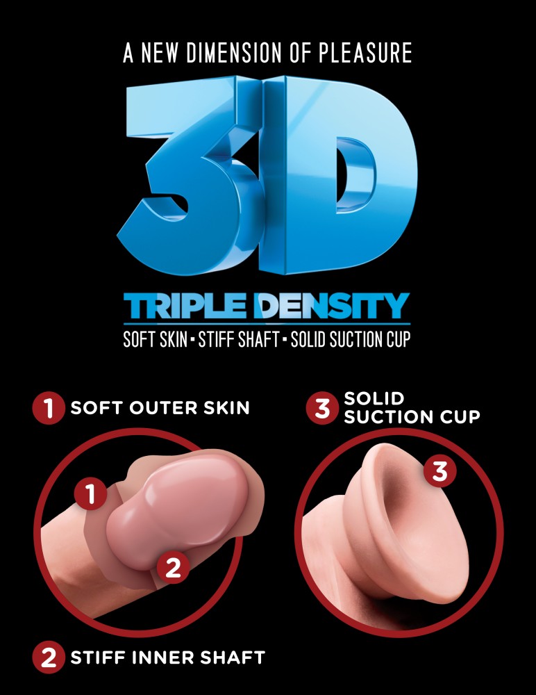 PIPEDREAM - KING COCK PLUS - 12" TRIPLE DENSITY COCK WITH BALLS LIGHT