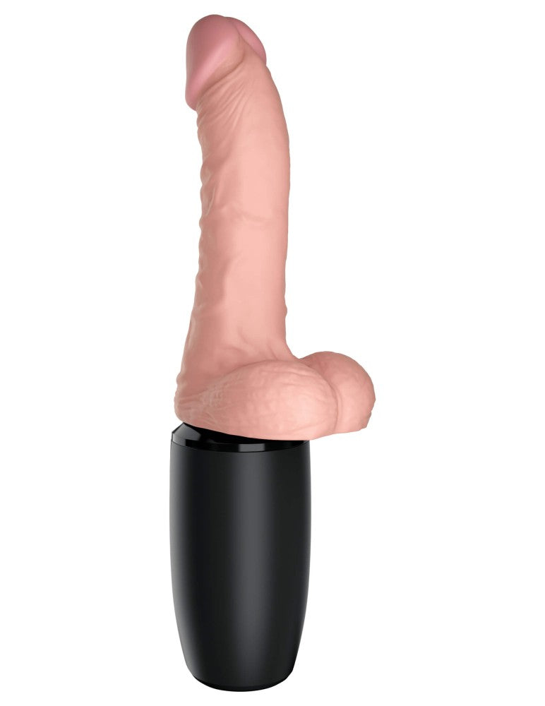 PIPEDREAM - KING COCK PLUS - 7.5" THRUSTING COCK WITH BALLS BROWN