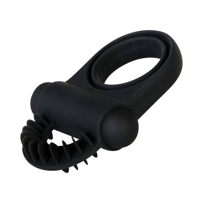 ZERO TOLERANCE BELL RINGER RECHARGEABLE VIBRATING FLICKING SILICONE COCKRING BLACK