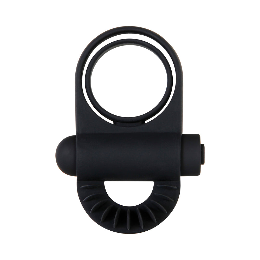 ZERO TOLERANCE BELL RINGER RECHARGEABLE VIBRATING FLICKING SILICONE COCKRING BLACK