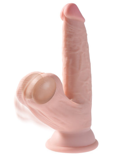 PIPEDREAM - KING COCK PLUS - 7" TRIPLE DENSITY COCK WITH SWINGING BALLS LIGHT