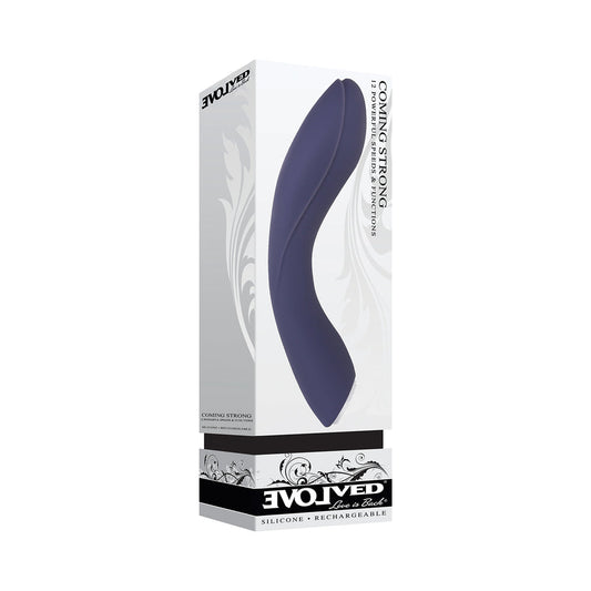 EVOLVED - COMING STRONG RECHARGEABLE SILICONE G-SPOT VIBRATOR PURPLE
