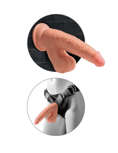 PIPEDREAM - KING COCK PLUS - 8" TRIPLE DENSITY COCK WITH SWINGING BALLS  LIGHT