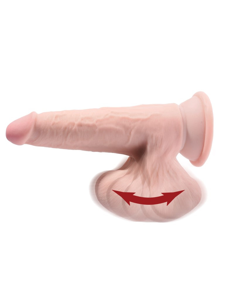 PIPEDREAM - KING COCK PLUS - 9" TRIPLE DENSITY COCK WITH SWINGING BALLS LIGHT