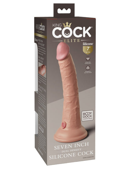 PIPEDREAM - KING COCK ELITE - 7" DUAL DENSITY SILICONE COCK  LIGHT