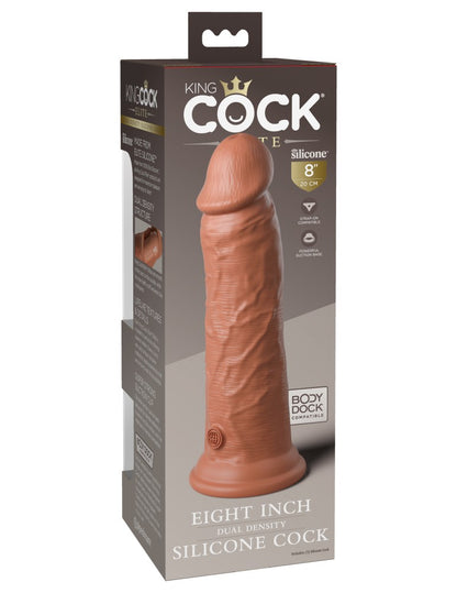 PIPEDREAM - KING COCK ELITE - 8" DUAL DENSITY SILICONE COCK  TAN