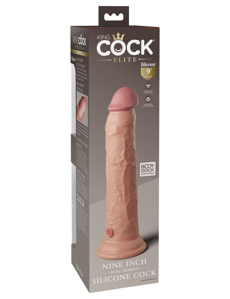 PIPEDREAM - KING COCK ELITE - 9" DUAL DENSITY SILICONE COCK  LIGHT