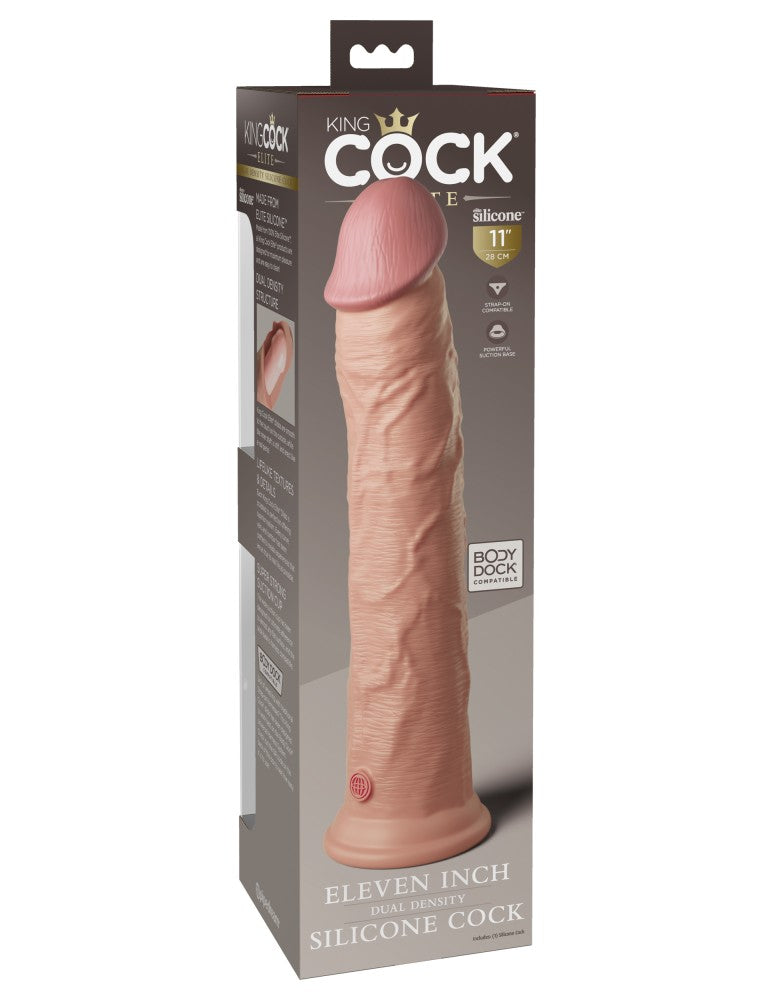 PIPEDREAM - KING COCK ELITE - 11" DUAL DENSITY SILICONE COCK  LIGHT