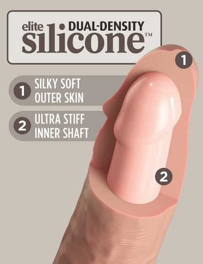 PIPEDREAM - KING COCK ELITE - 6" DUAL DENSITY VIBRATING SILICONE COCK  LIGHT