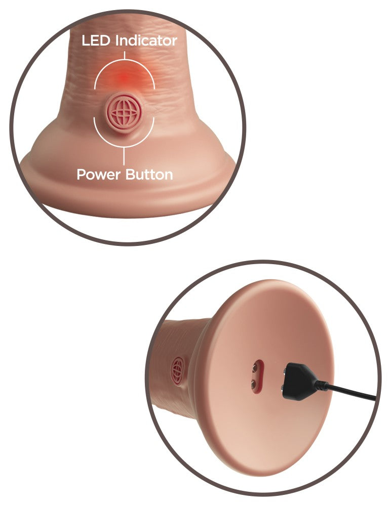 PIPEDREAM - KING COCK ELITE - 6" DUAL DENSITY VIBRATING SILICONE COCK  LIGHT