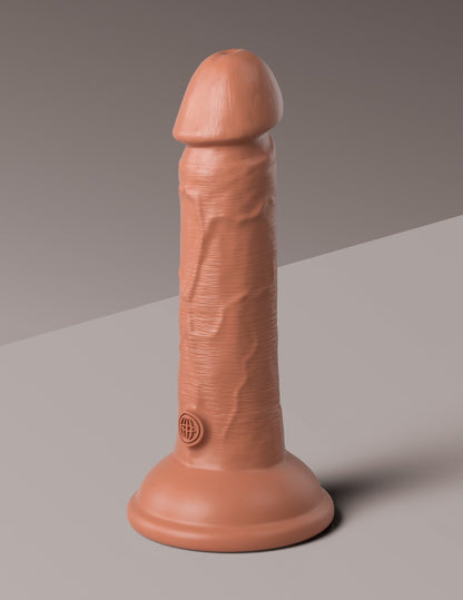 PIPEDREAM - KING COCK ELITE - 6" DUAL DENSITY VIBRATING SILICONE COCK  TAN